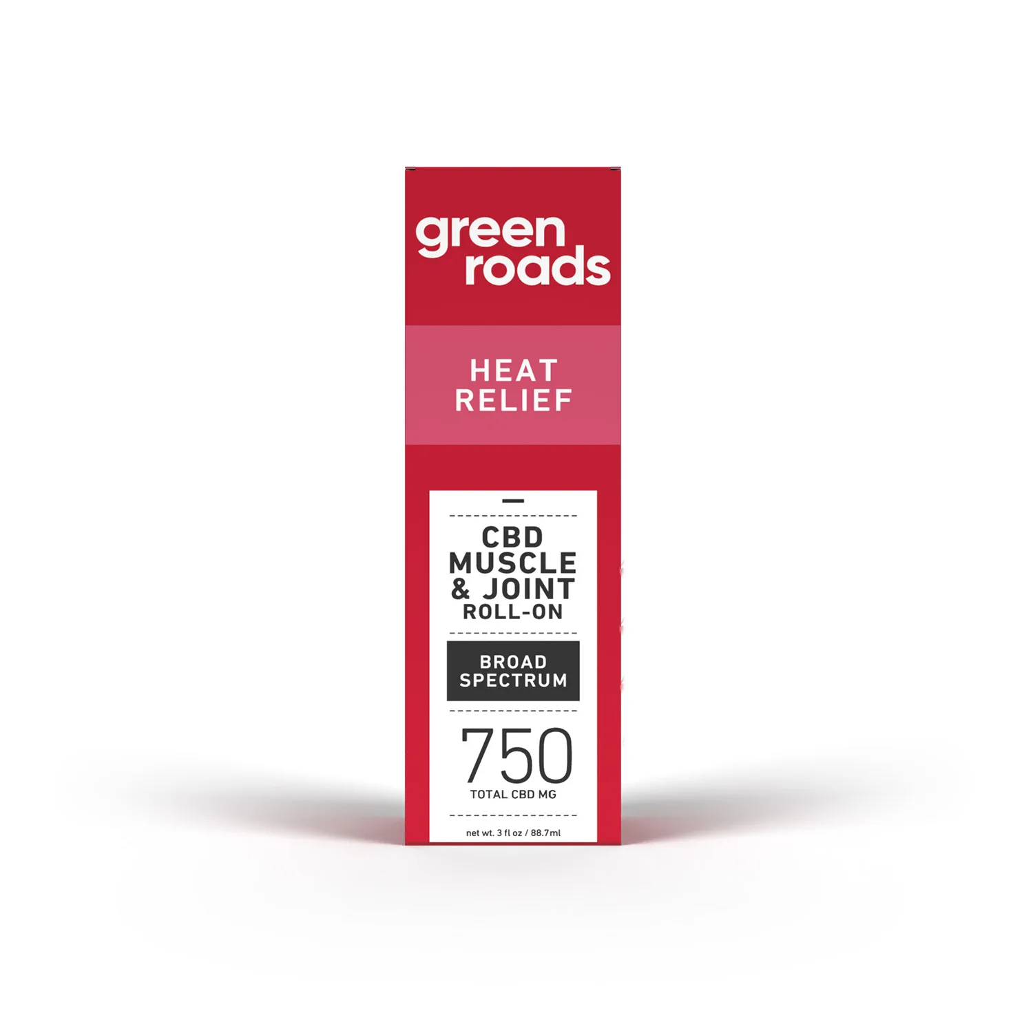 Green Roads, Heat Relief CBD Roll-On, Broad Spectrum THC-Free, 3oz, 750mg CBD