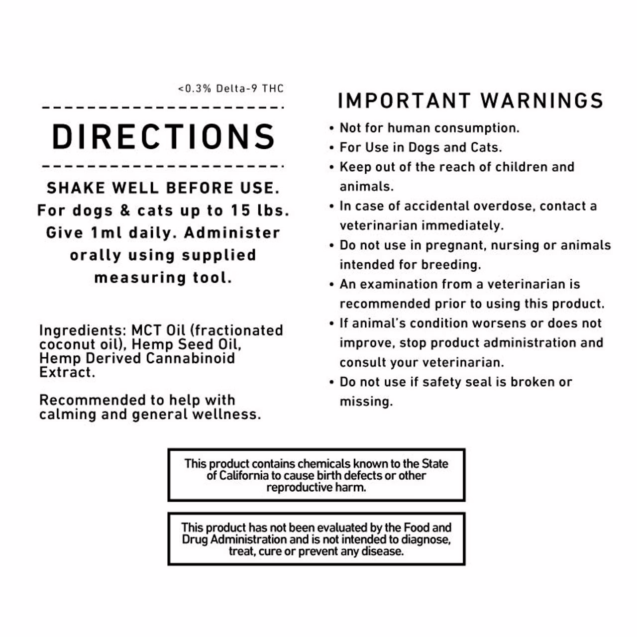 Green Roads, Pet CBD Drops Small Dog + Cat, Broad Spectrum THC-Free, 1fl oz, 60mg CBD