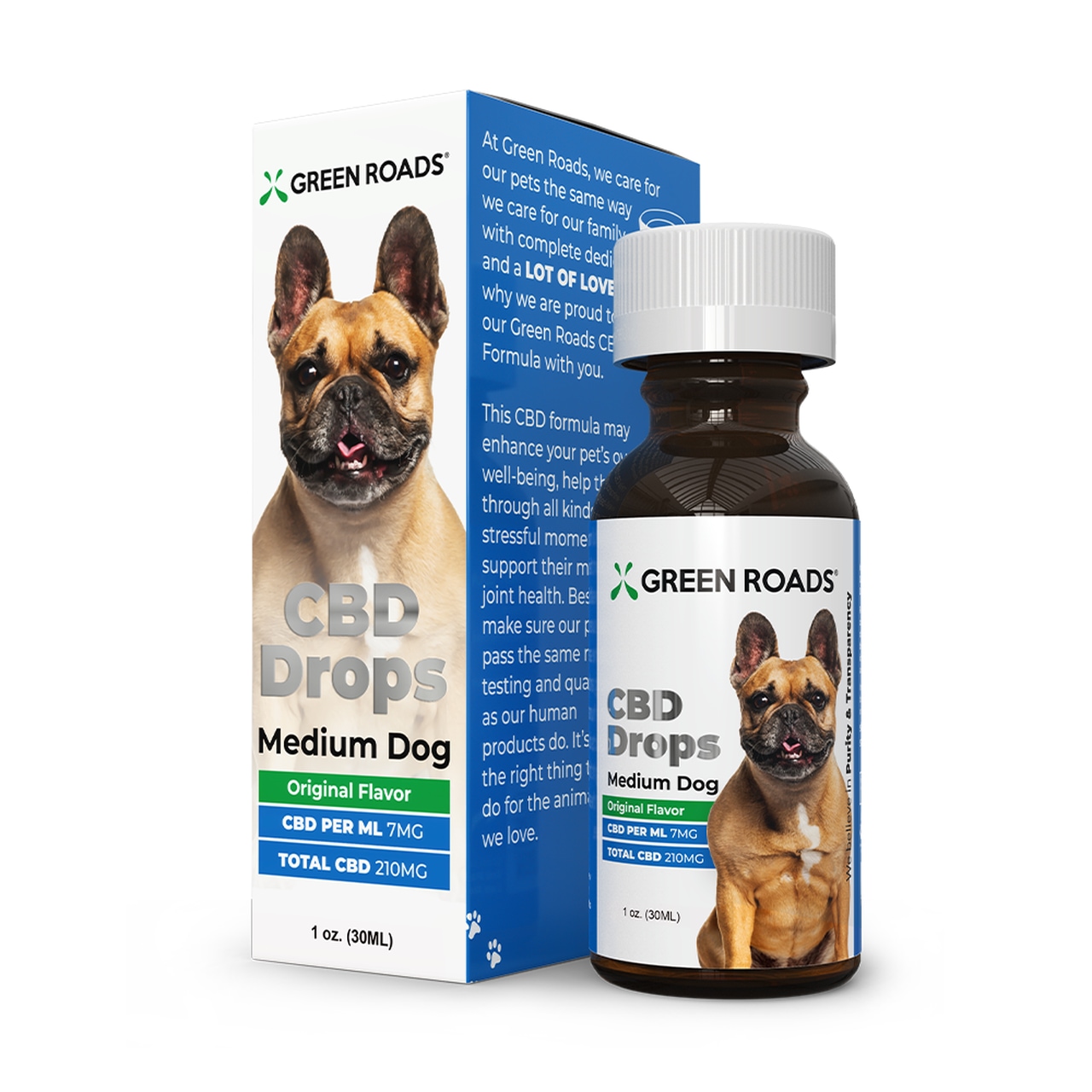 Green Roads, Pet CBD Oil Drops Medium Dog, Broad Spectrum THC-Free, 1oz ...