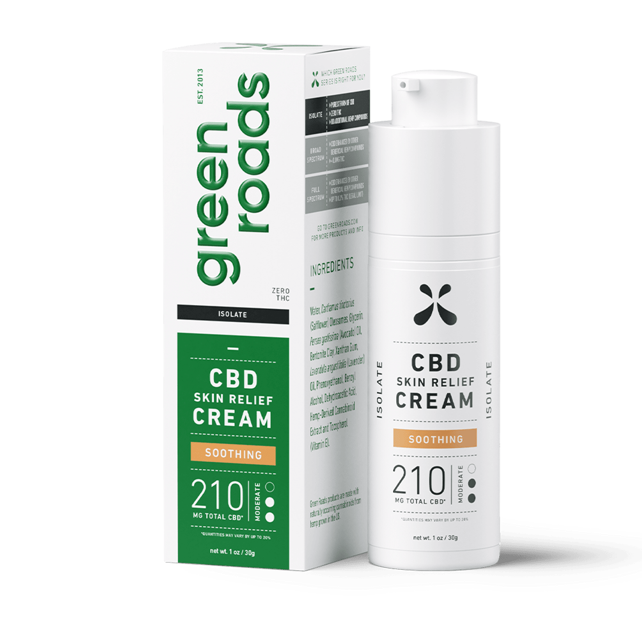 Green Roads, Skin Relief CBD Cream, 1oz, 210mg CBD 1