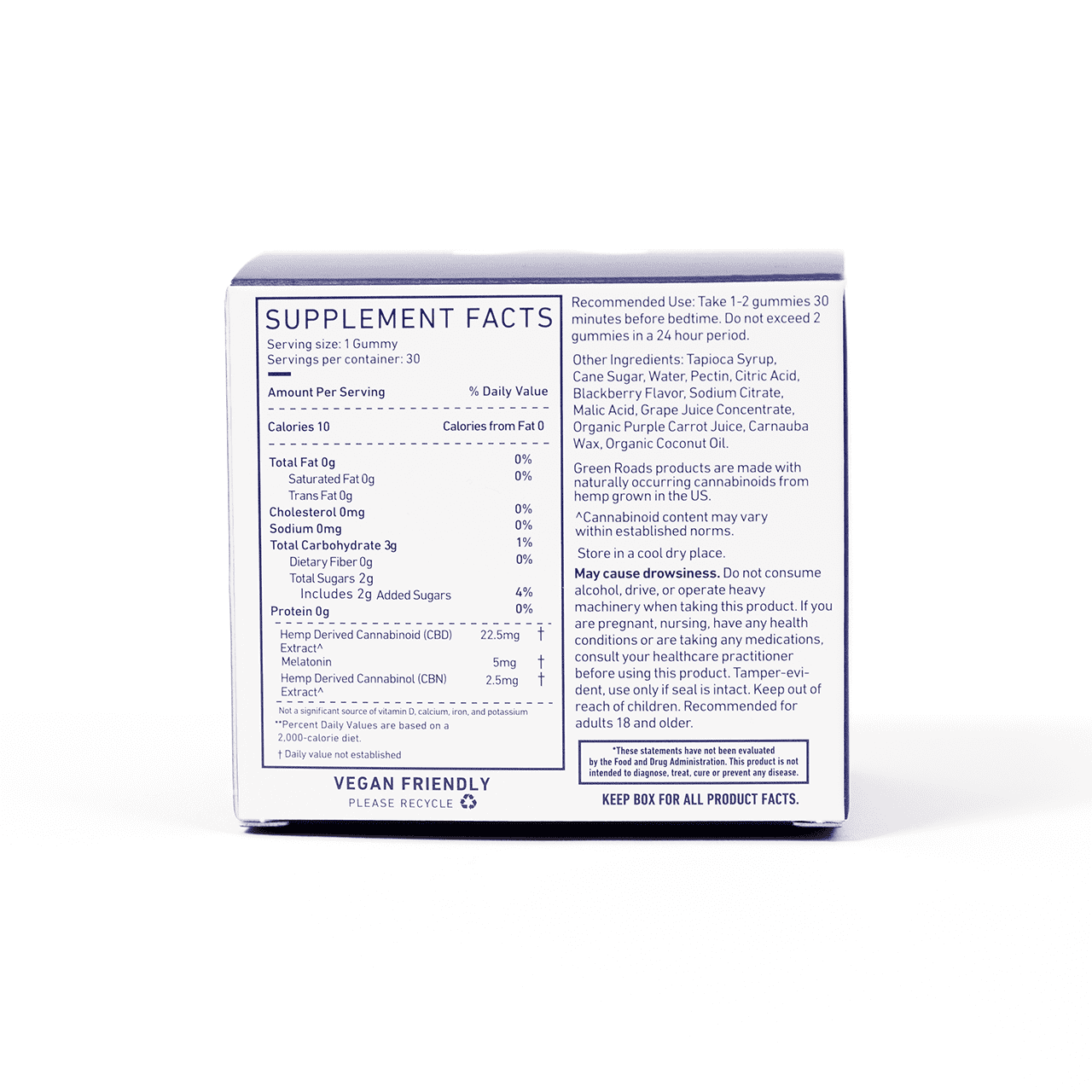 Green Roads, Sleepy Zs CBD + CBN Gummies with Melatonin, Broad Spectrum THC-Free, 30ct, 750mg CBD 1