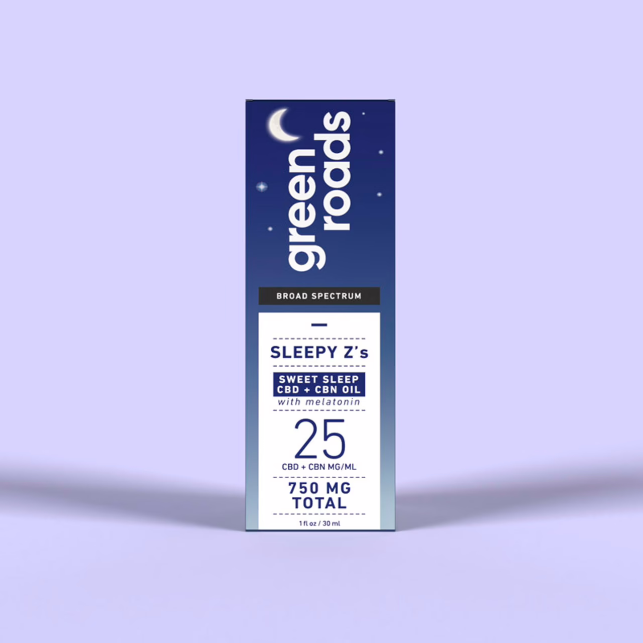 Green Roads, Sweet Sleep CBD+CBN Oil 25mg, Broad Spectrum THC-Free, 1fl oz, 750mg CBD+CBN