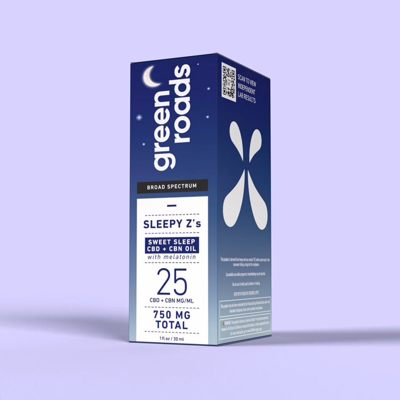 Green Roads, Sweet Sleep CBD+CBN Oil 25mg, Broad Spectrum THC-Free, 1fl oz, 750mg CBD+CBN