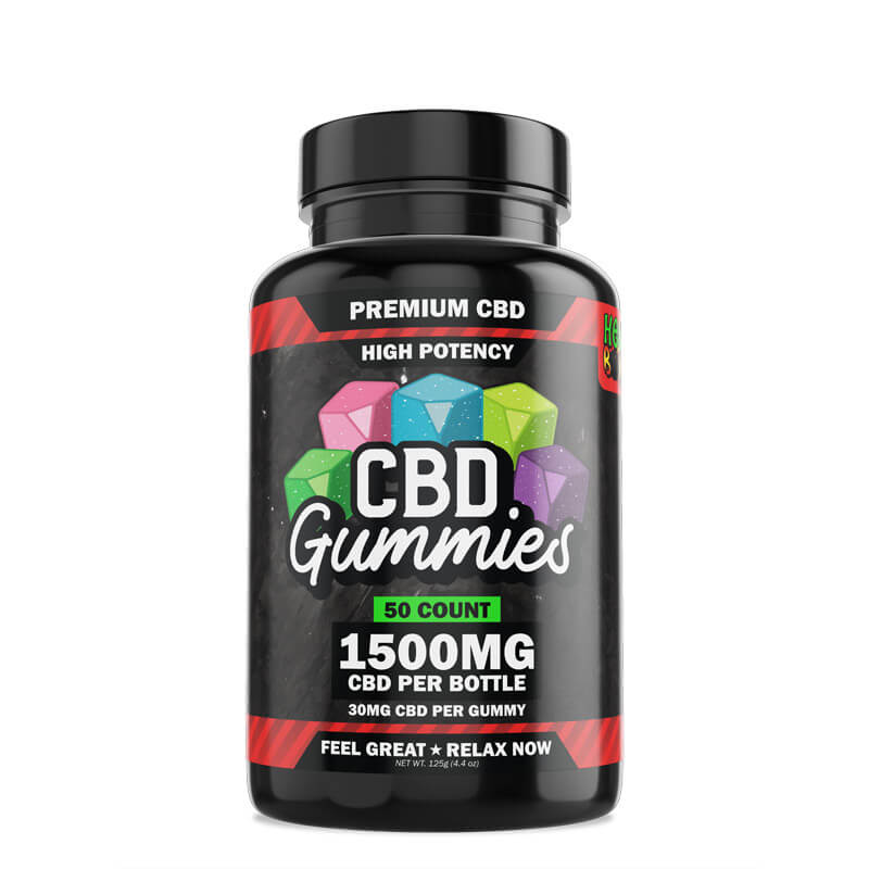 Hemp Bombs, High Potency CBD Gummies, 50-Count, 1500mg of CBD