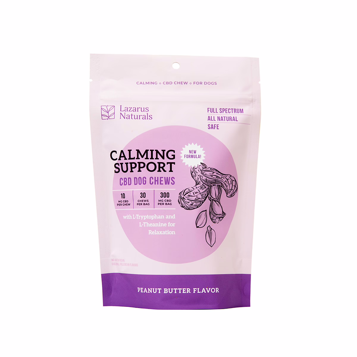 Lazarus Naturals, Calming Support CBD Dog Chews, Full Spectrum, 30ct, 300mg CBD Lazarus Naturals, Calming Support CBD Dog Chews, Full Spectrum, 30ct, 300mg CBD