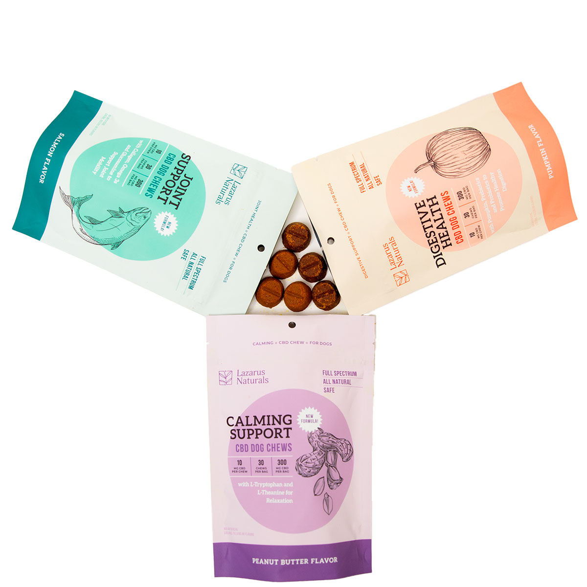 Lazarus Naturals, Joint Support CBD Dog Chews, Full Spectrum, 30ct, 300mg CBD