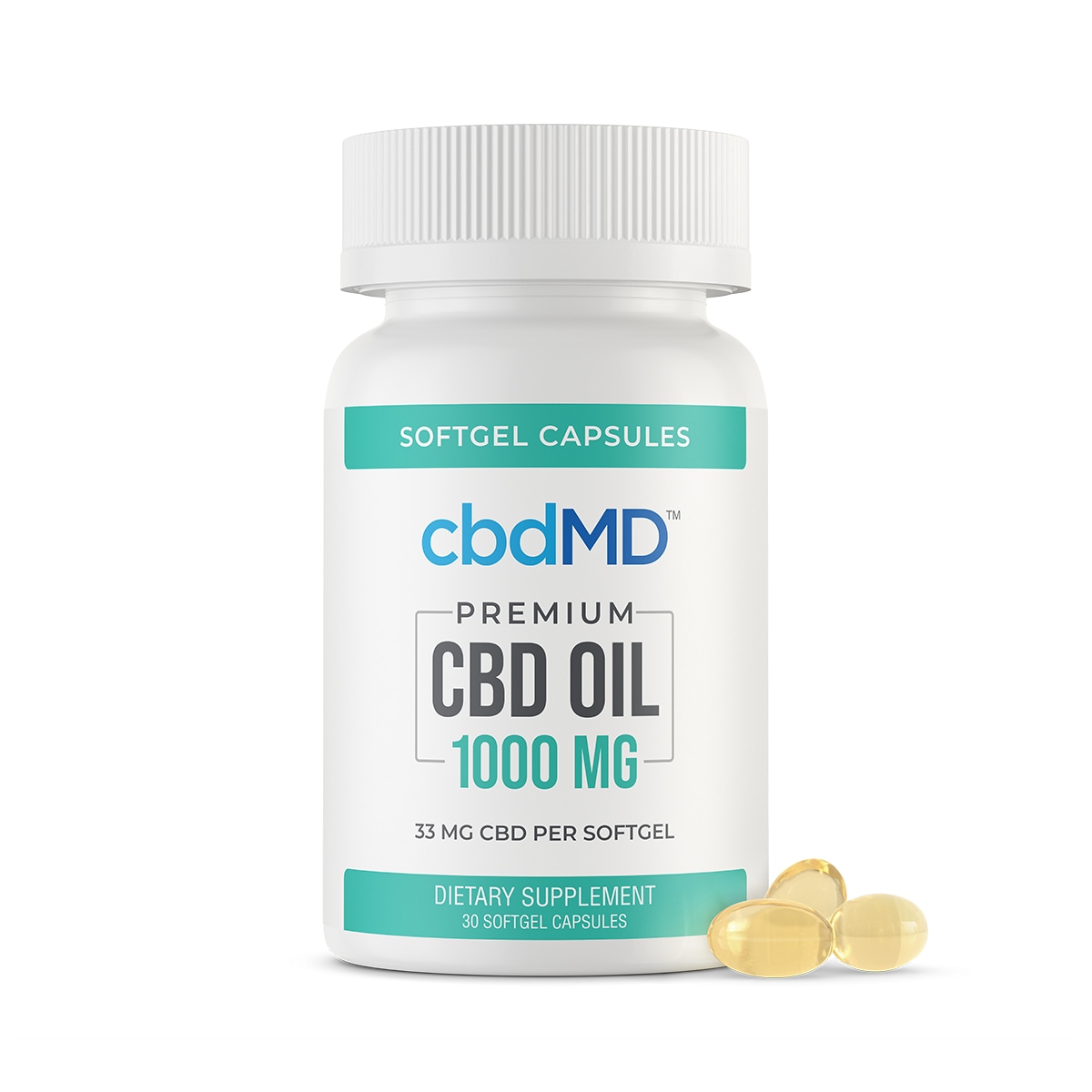 Cbdmd Cbd Oil Softgel Capsules Broad Spectrum Thc Free 60 Count 1000mg Of Cbd Cbdmarket