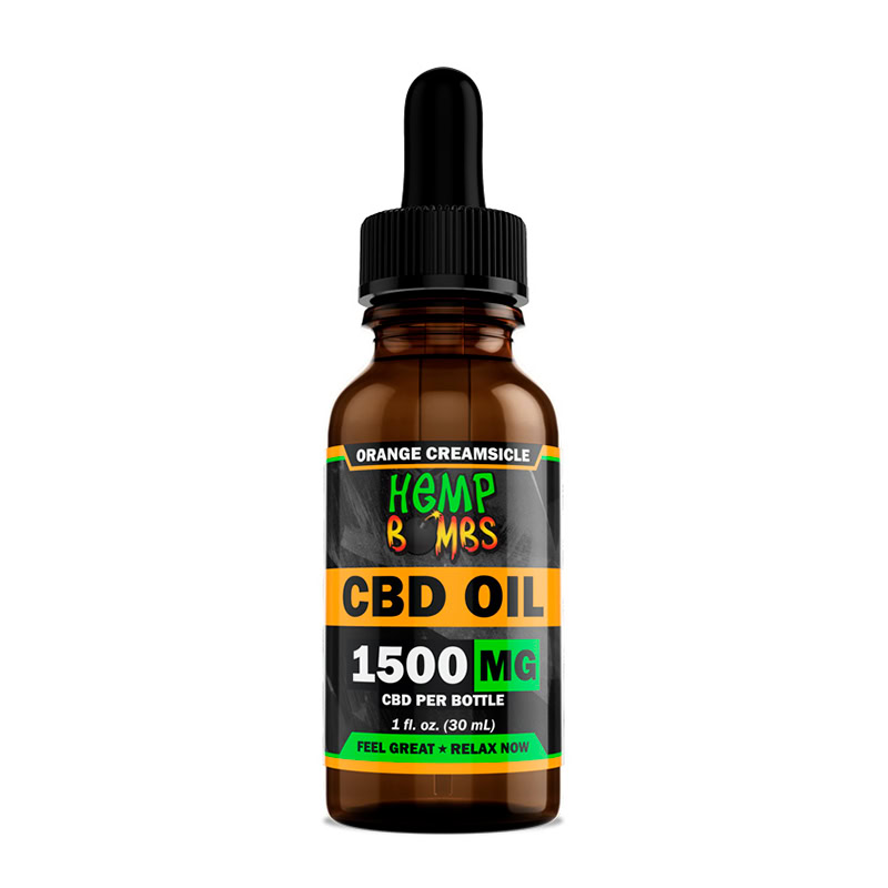 Hemp Bombs, CBD Oil, Orange Creamsicle, Isolate THC-Free, 1fl oz, 1500mg CBD