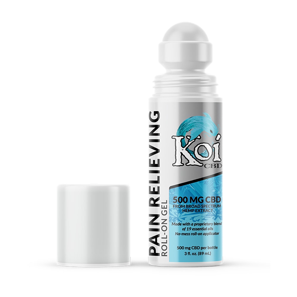 Koi CBD, Pain Relieving Gel Roll-On, 3oz, 500mg of CBD