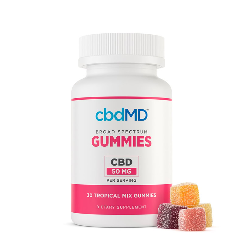 cbdMD, CBD Gummies, Broad Spectrum THC-Free, 30ct, 1500mg CBD