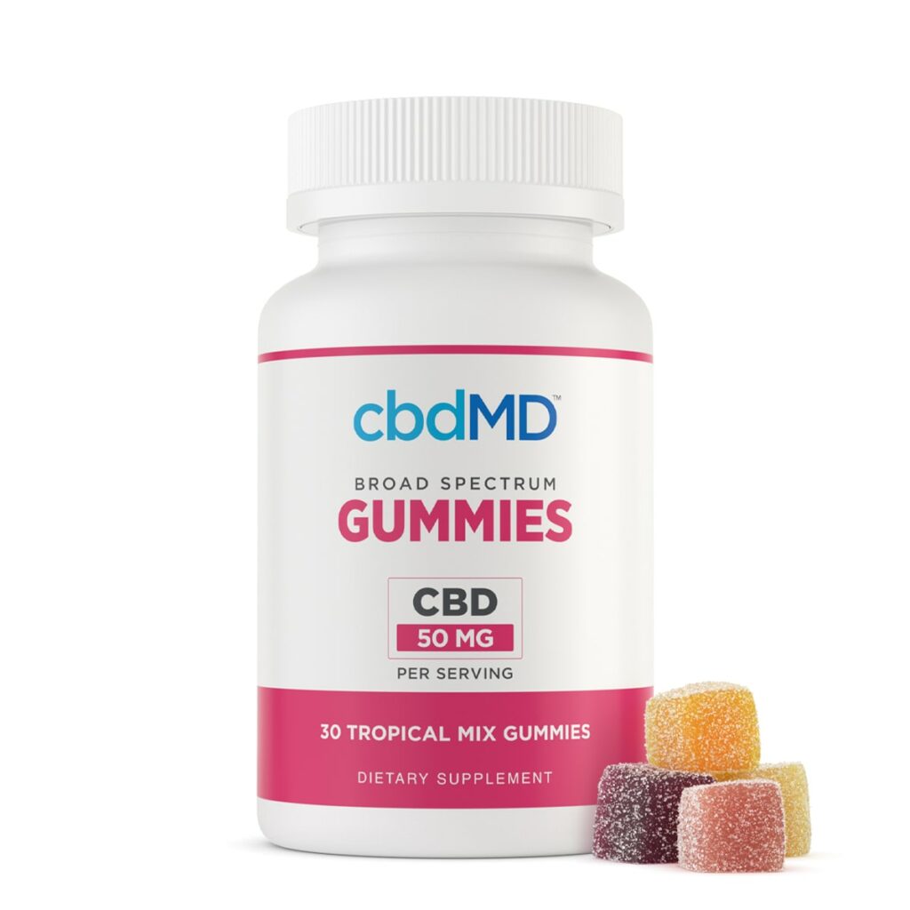 cbdMD, CBD Gummies, Broad Spectrum THC-Free, 30ct, 1500mg CBD