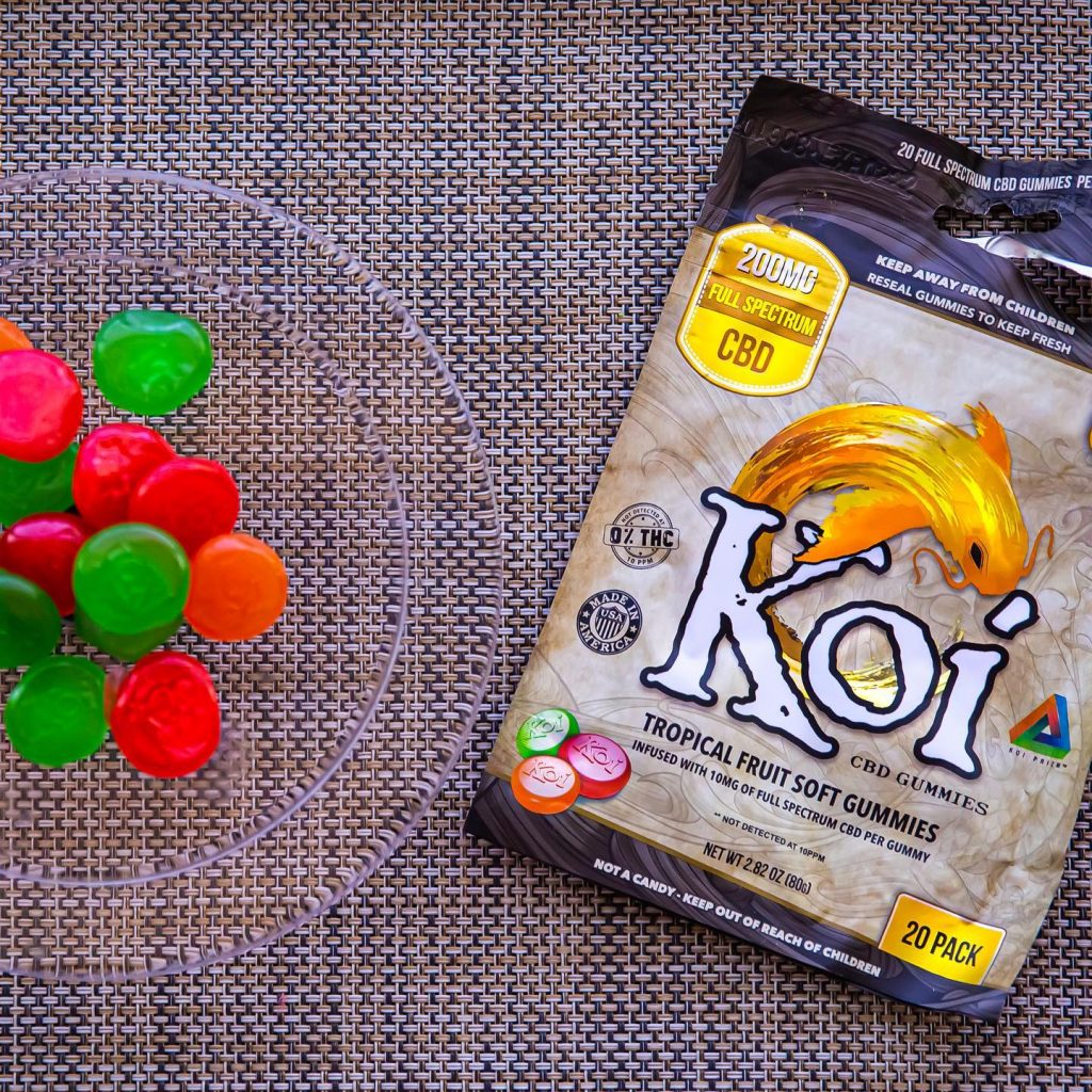 Koi CBD Gummies with topical fruit flavors