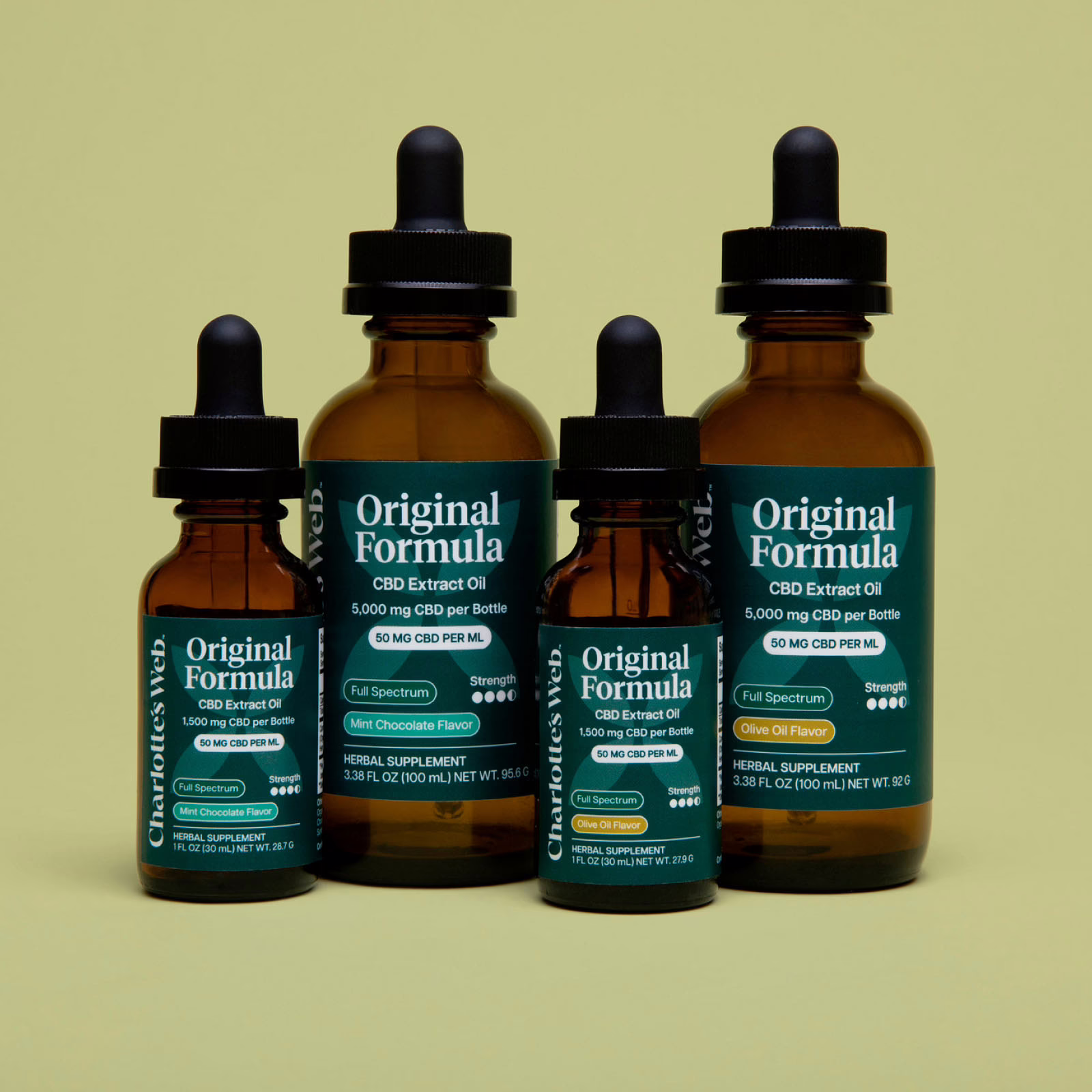 Charlotte’s Web, Original Formula CBD Oil 50mg, Mint Chocolate, Full Spectrum, 1fl oz, 1500mg CBD