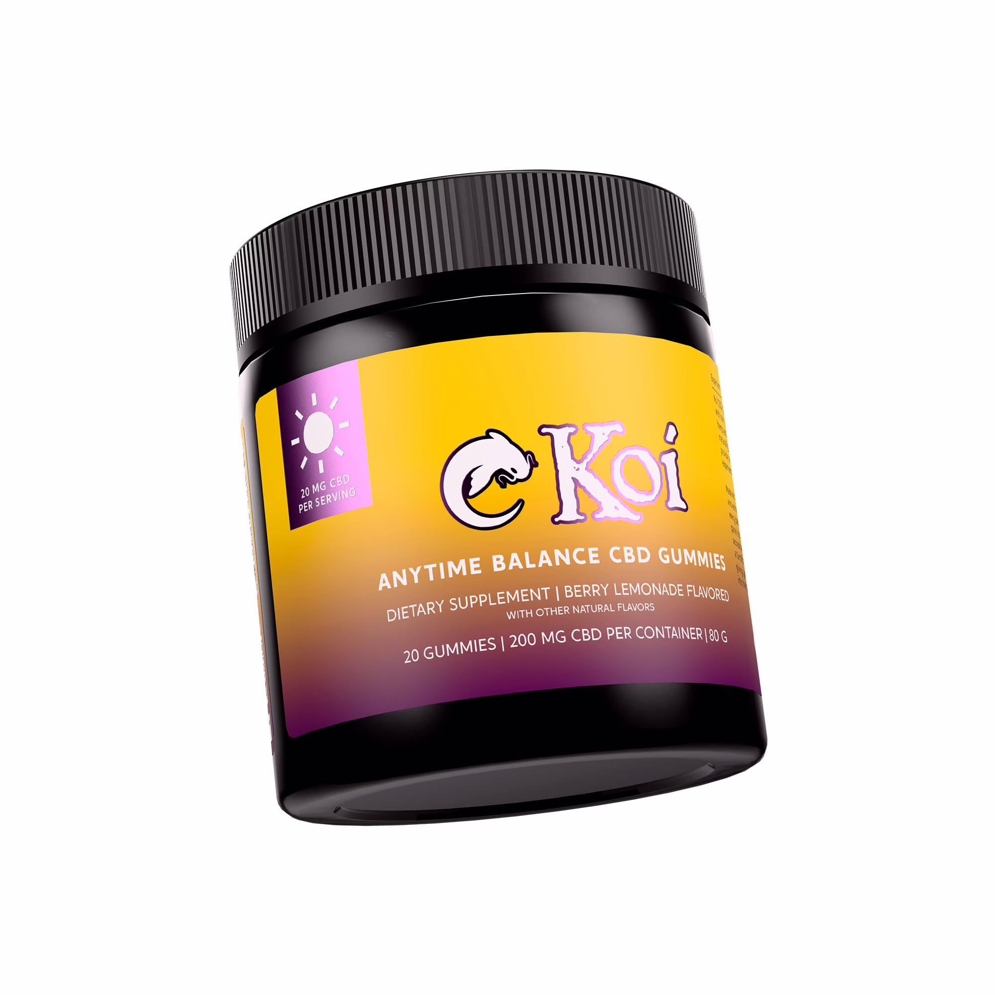 Koi CBD, CBD Gummies, Anytime Balance, Broad Spectrum, Berry Lemonade, 20ct, 200mg CBD