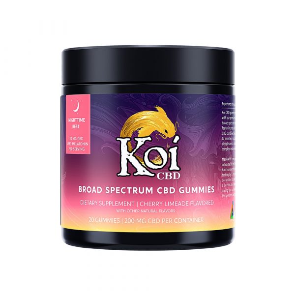 Koi CBD, CBD Gummies, Nighttime Rest, Broad Spectrum, Cherry, 20-Count, 200mg of CBD