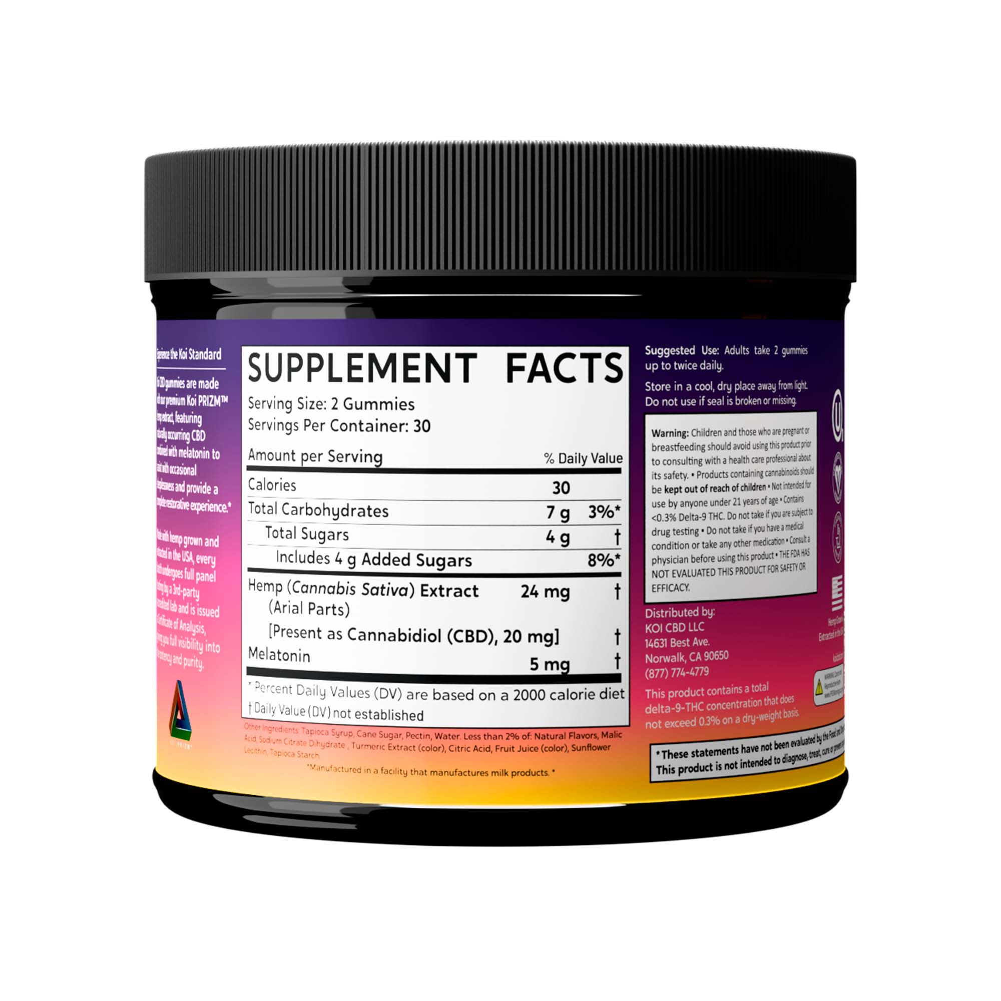 Koi CBD, CBD Gummies, Nighttime Rest, Broad Spectrum, Cherry Limeade, 60ct, 600mg CBD