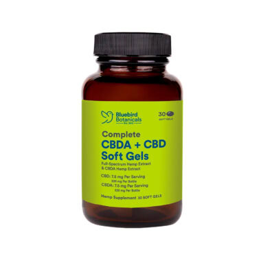 Bluebird Botanicals, Complete CBD + CBDA Oil Softgels, Full Spectrum, 30ct, 225mg CBDA + 225mg CBD