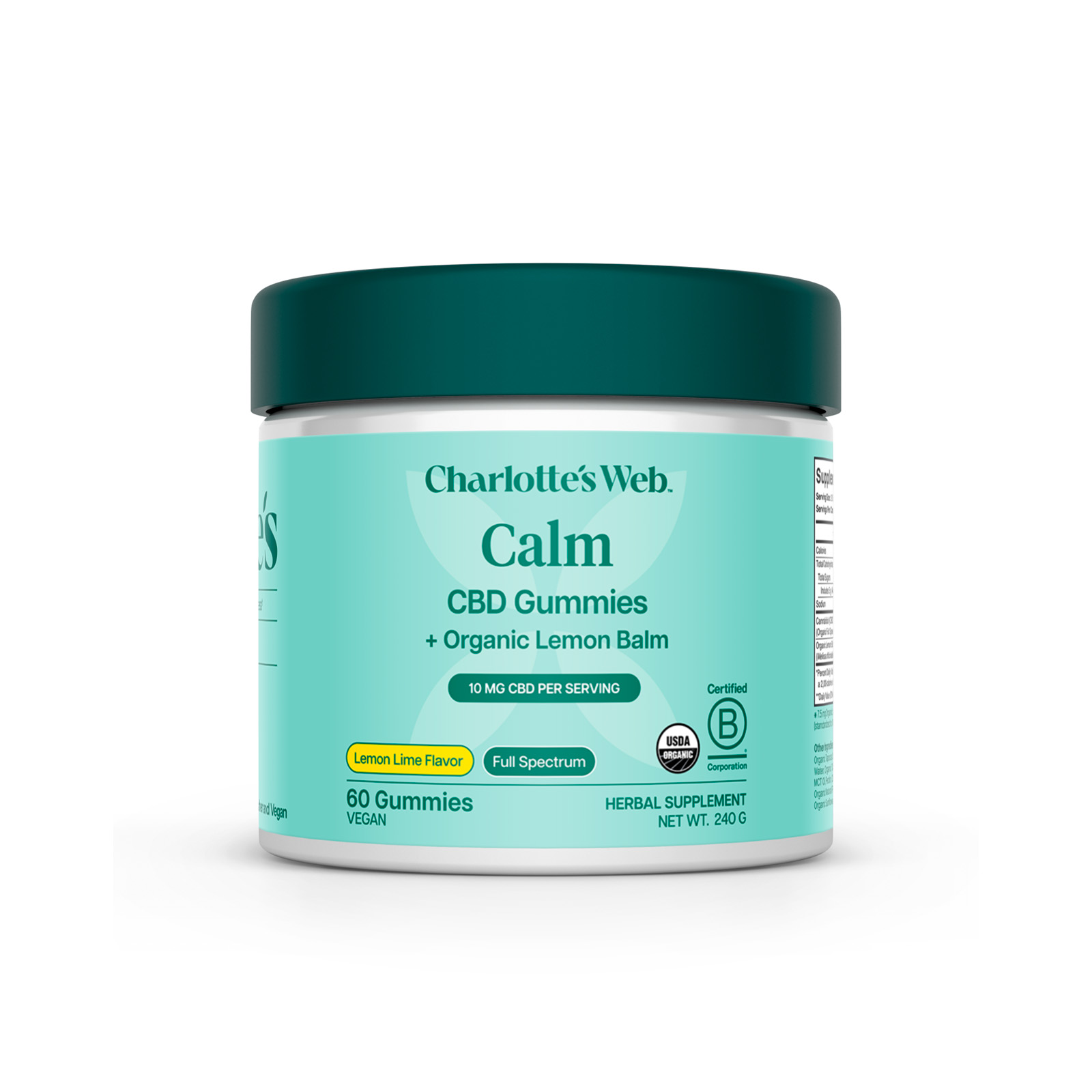 Charlotte's Web, 10mg CBD Gummies Calm, Full Spectrum, Lemon Lime, 60ct, 300mg CBD Charlotte's Web, 10mg CBD Gummies Calm, Full Spectrum, Lemon Lime, 60ct, 300mg CBD