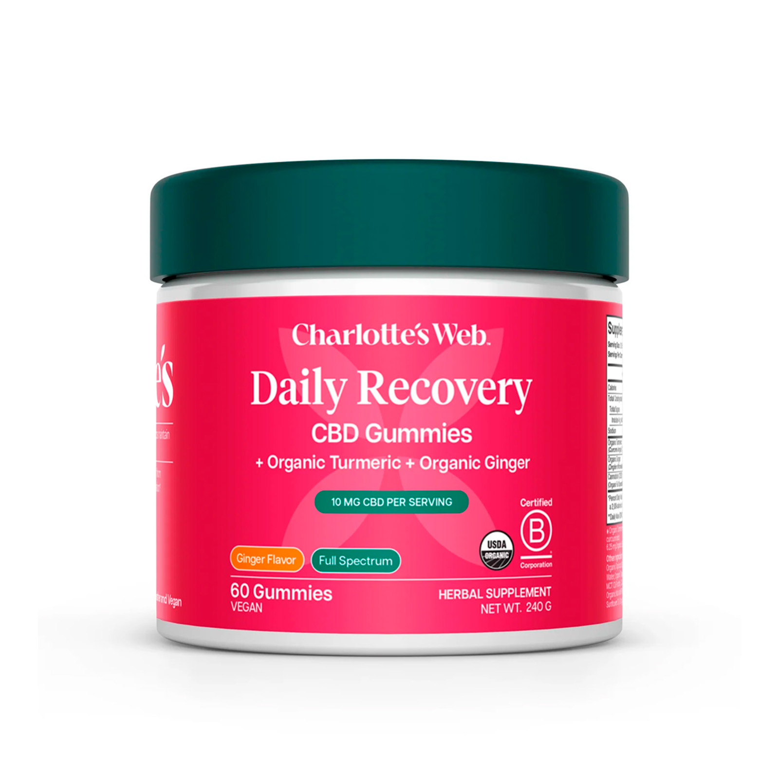 Charlotte's Web, 10mg CBD Gummies Recovery, Full Spectrum, Ginger, 60ct, 300mg CBD 1 Charlotte's Web, 10mg CBD Gummies: Recovery, Full Spectrum, Ginger, 60ct, 300mg CBD