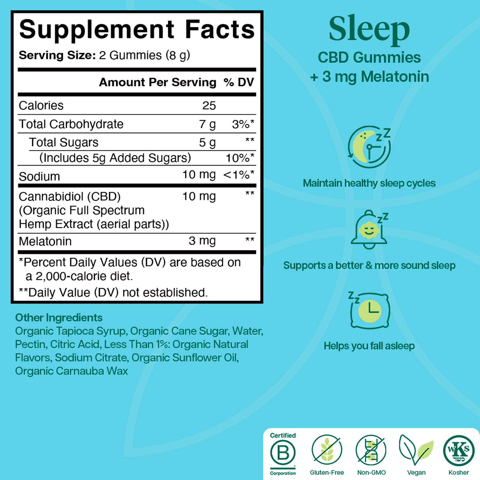 Charlotte’s Web, 10mg CBD Gummies Sleep, Full Spectrum, Raspberry, 60ct, 300mg CBD