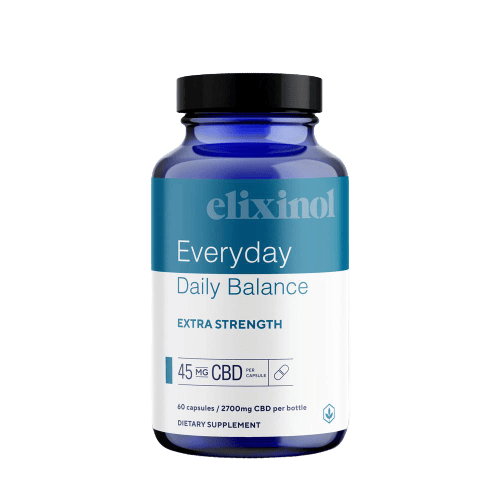 Elixinol, Everyday Daily Balance Extra Strength CBD Capsules, Full Spectrum, 60ct, 2700mg CBD