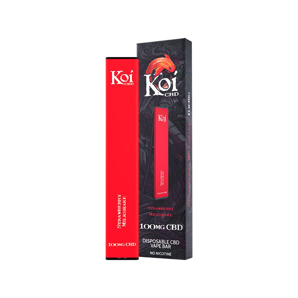 Koi CBD, Disposable Vape Bar, Strawberry Milkshake, 1.3ml, 100mg of CBD