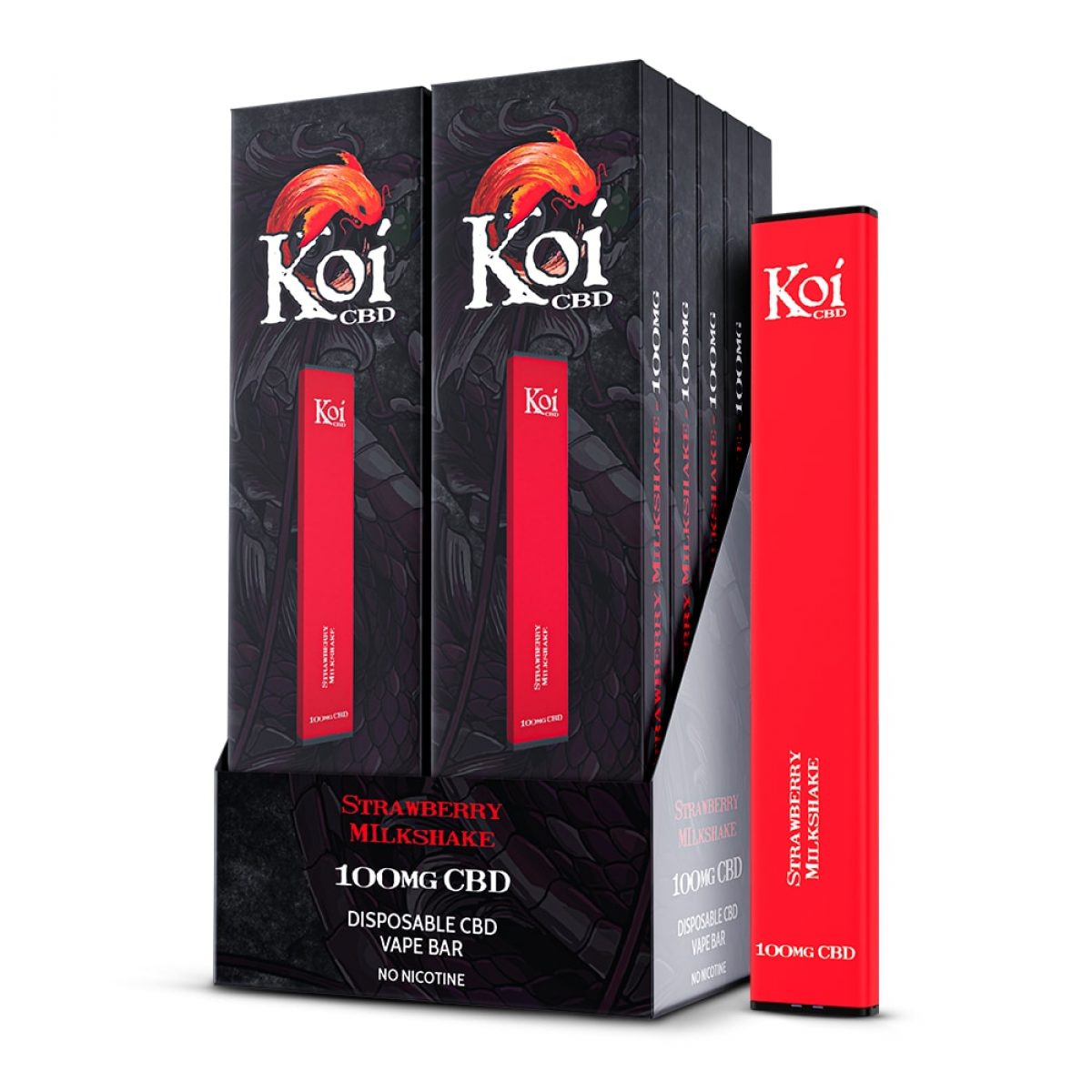 Koi Cbd Disposable Vape Bar Strawberry Milkshake 10 Pack 1000mg Of