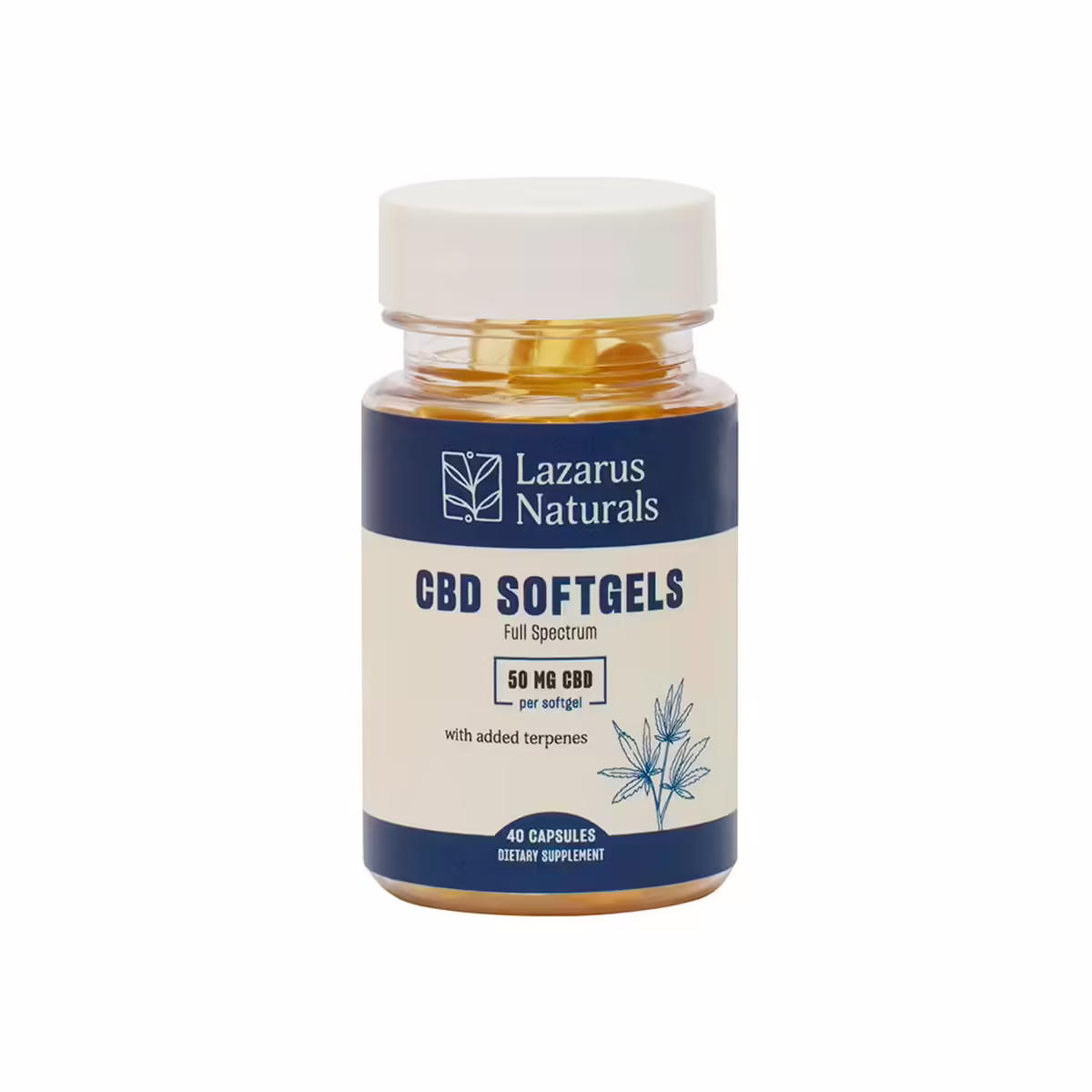 Lazarus Naturals, 50mg Full Spectrum CBD Softgels, 40ct, 2000mg CBD 1 Lazarus Naturals, 50mg Full Spectrum CBD Softgels, 40ct, 2000mg CBD
