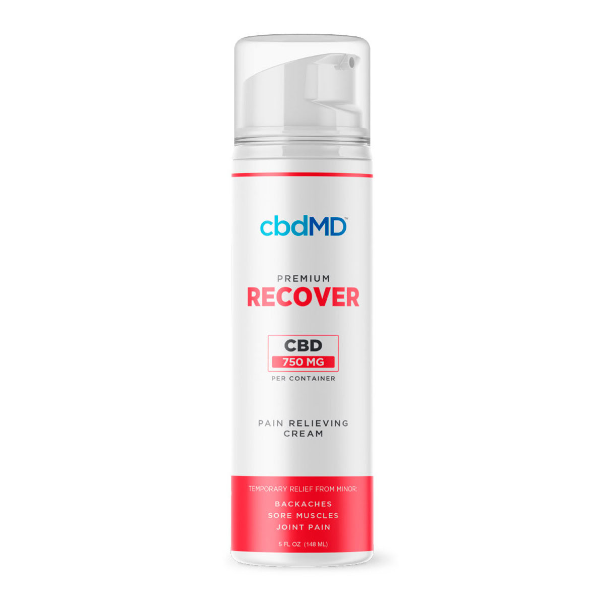 cbdMD, CBD Recover Pump, Broad Spectrum THC-Free, 5fl oz, 750mg CBD