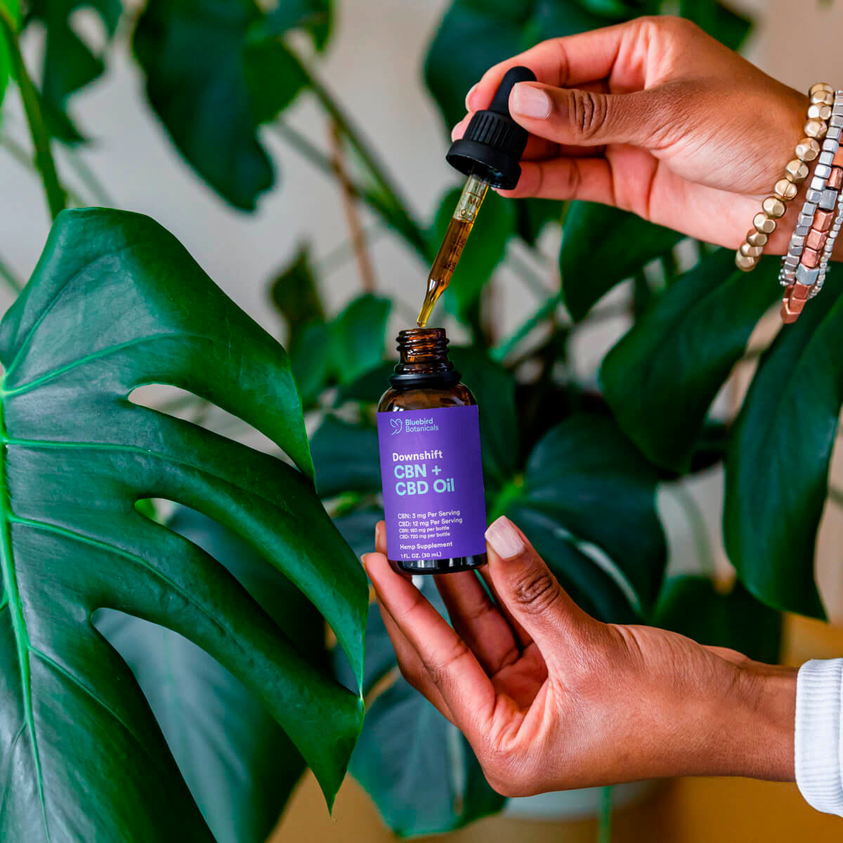 Bluebird Botanicals, Downshift CBN + CBD Oil, Full Spectrum, 1fl oz, 720mg CBD + 180mg CBN