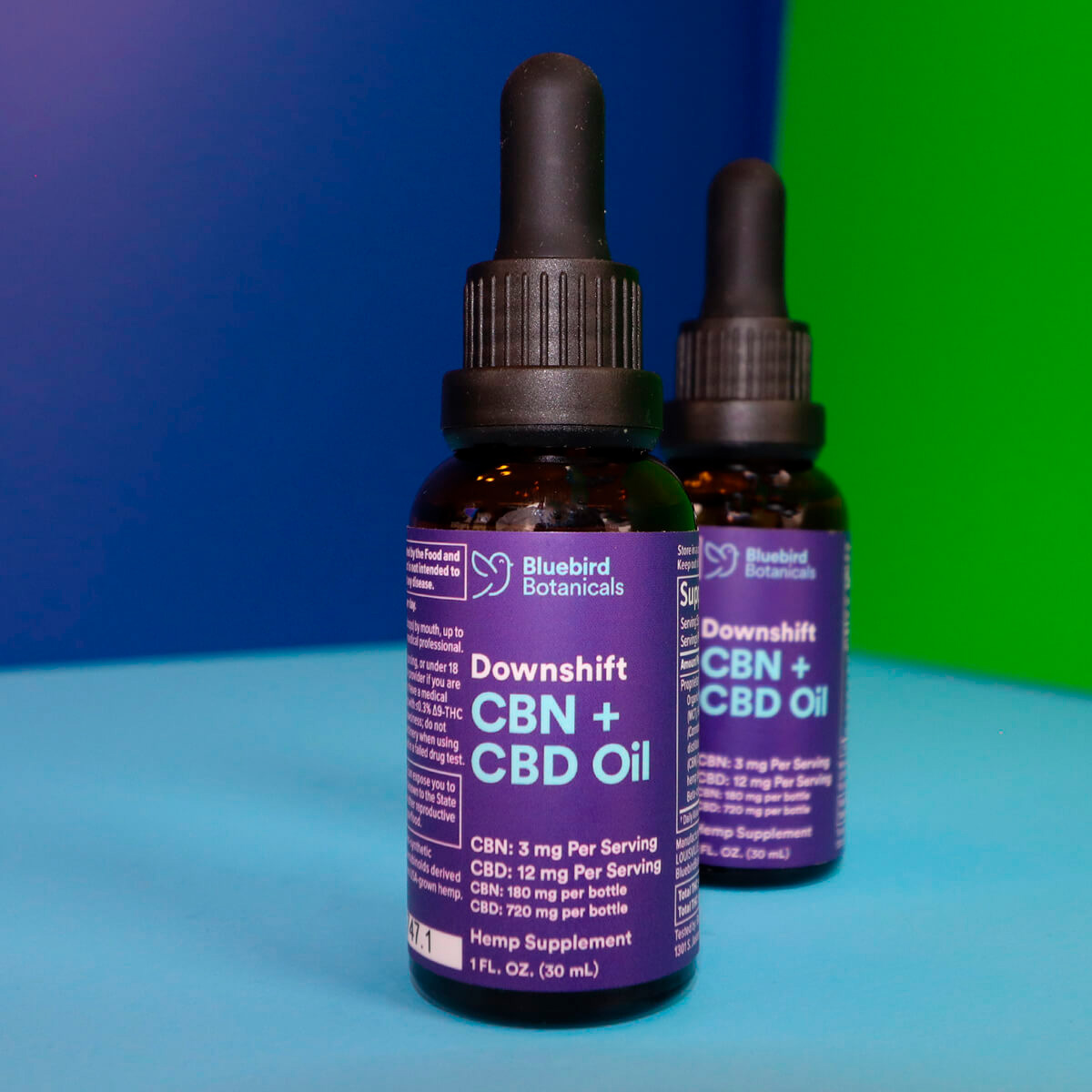 Bluebird Botanicals, Downshift CBN + CBD Oil, Full Spectrum, 1fl oz, 720mg CBD + 180mg CBN