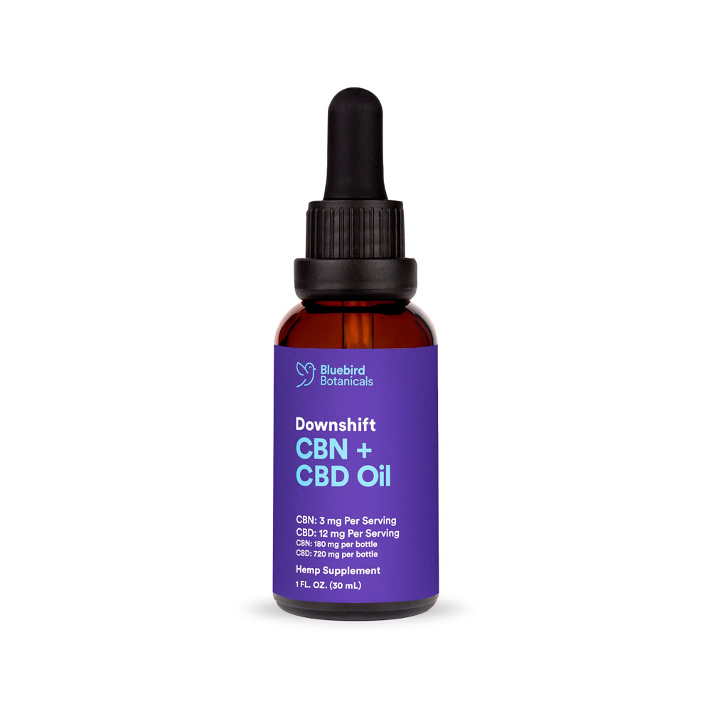 Bluebird Botanicals, Downshift CBN + CBD Oil, Full Spectrum, 1fl oz, 720mg CBD + 180mg CBN