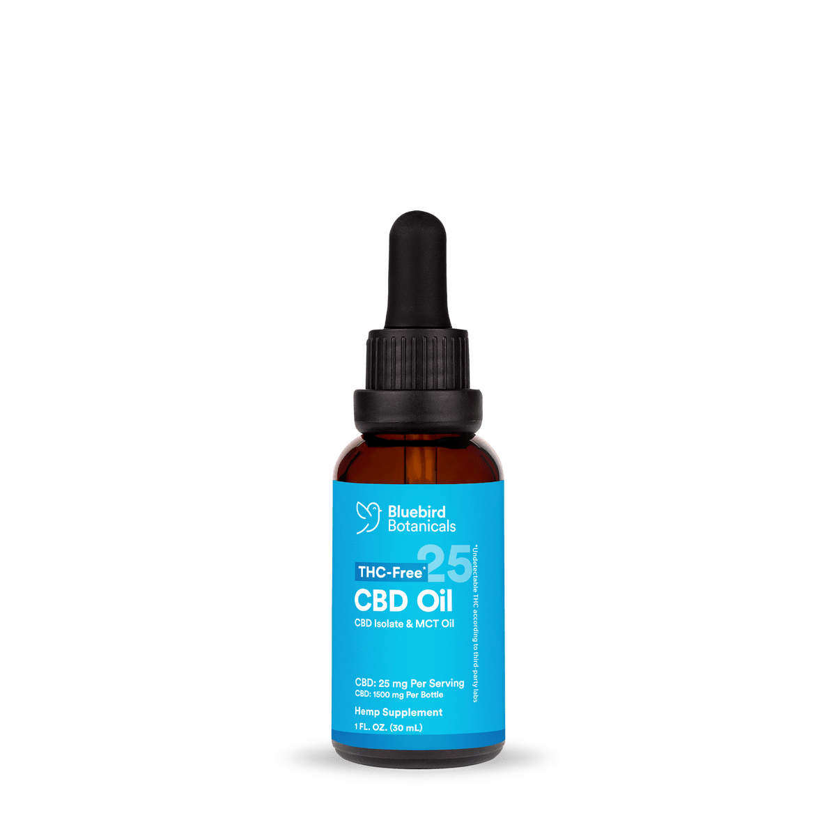 Bluebird Botanicals, THC Free CBD Oil 25mg, Isolate, Natural Flavor ...