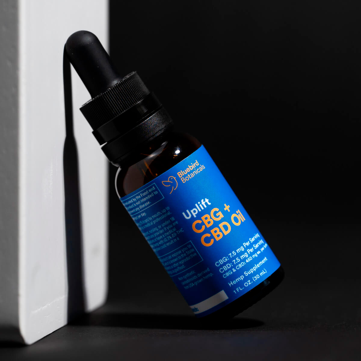 Bluebird Botanicals, Uplift CBG + CBD Oil 7.5mg, Full Spectrum, 1fl oz, 450mg CBG + 450mg CBD