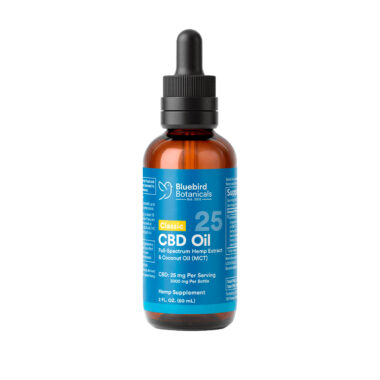 Bluebird Botanicals, Extra Strength Classic CBD Oil 25mg, Full Spectrum, 2fl oz, 3000mg CBD
