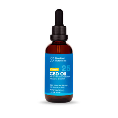Bluebird Botanicals, Extra Strength Classic CBD Oil 25mg, Full Spectrum, 2fl oz, 3000mg CBD
