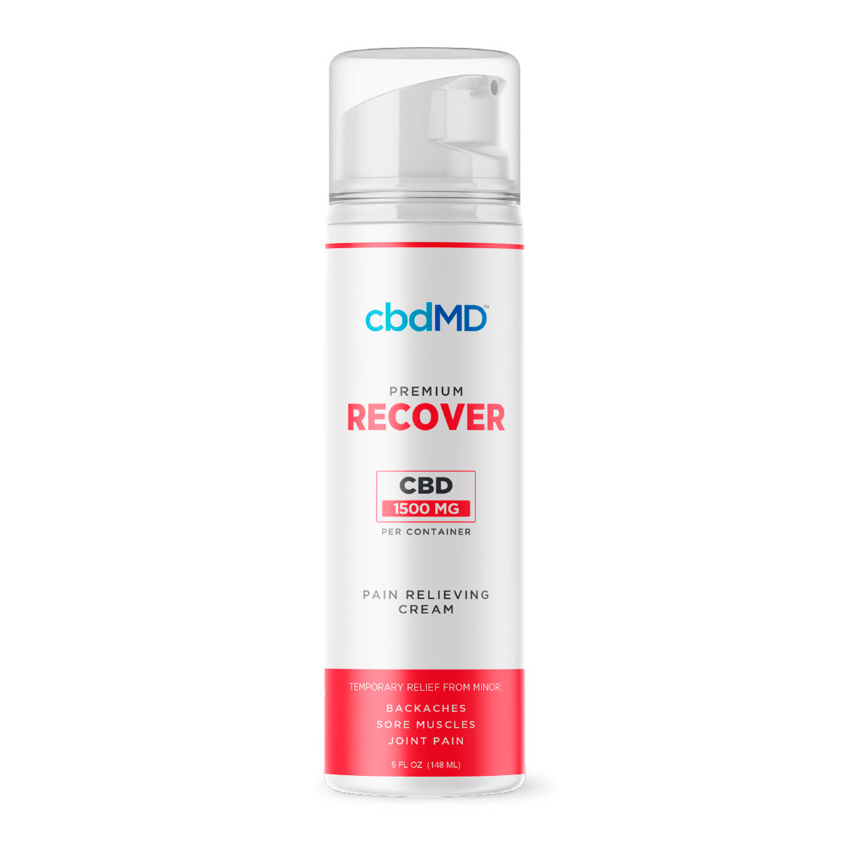 cbdMD, CBD Recover Pump, Broad Spectrum THC-Free, 5fl oz, 1500mg CBD
