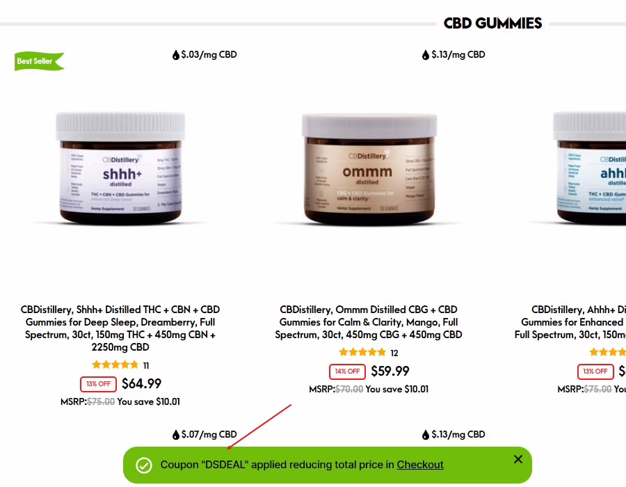 How to Apply CBDistillery Coupon Codes? Step 3