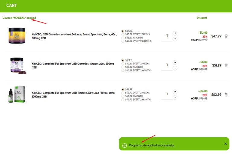 Koi CBD Promo Codes (Real Discounts) 25 Off in December, 2023 → 6 Coupons