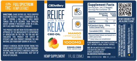 CBDistillery, CBD Oil, Full Spectrum, Mango Flavor, 1oz, 1000mg of CBD 1