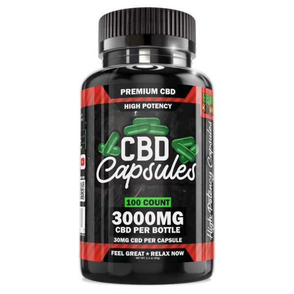 Hemp Bombs, High Potency CBD Capsules, Full Spectrum, 100ct, 3000mg