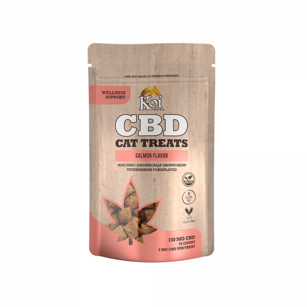 Koi Pets, CBD Cat Treats Wellness Support, Full Spectrum, Salmon, 75ct, 150mg CBD
