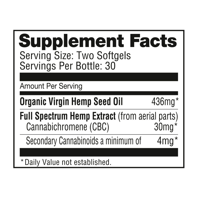 NuLeaf Naturals, CBC Capsules, Full Spectrum, 60 Softgels, 900mg CBC 1