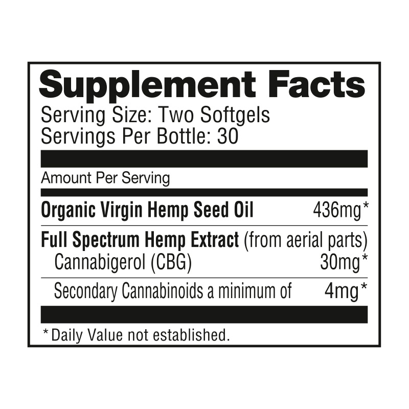 NuLeaf Naturals, CBG Capsules, Full Spectrum, 60 Softgels, 900mg CBG 1