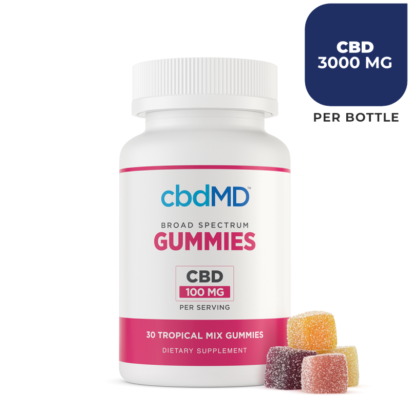 cbdMD, CBD Gummies, Broad Spectrum THC-Free, 30ct, 3000mg CBD 1