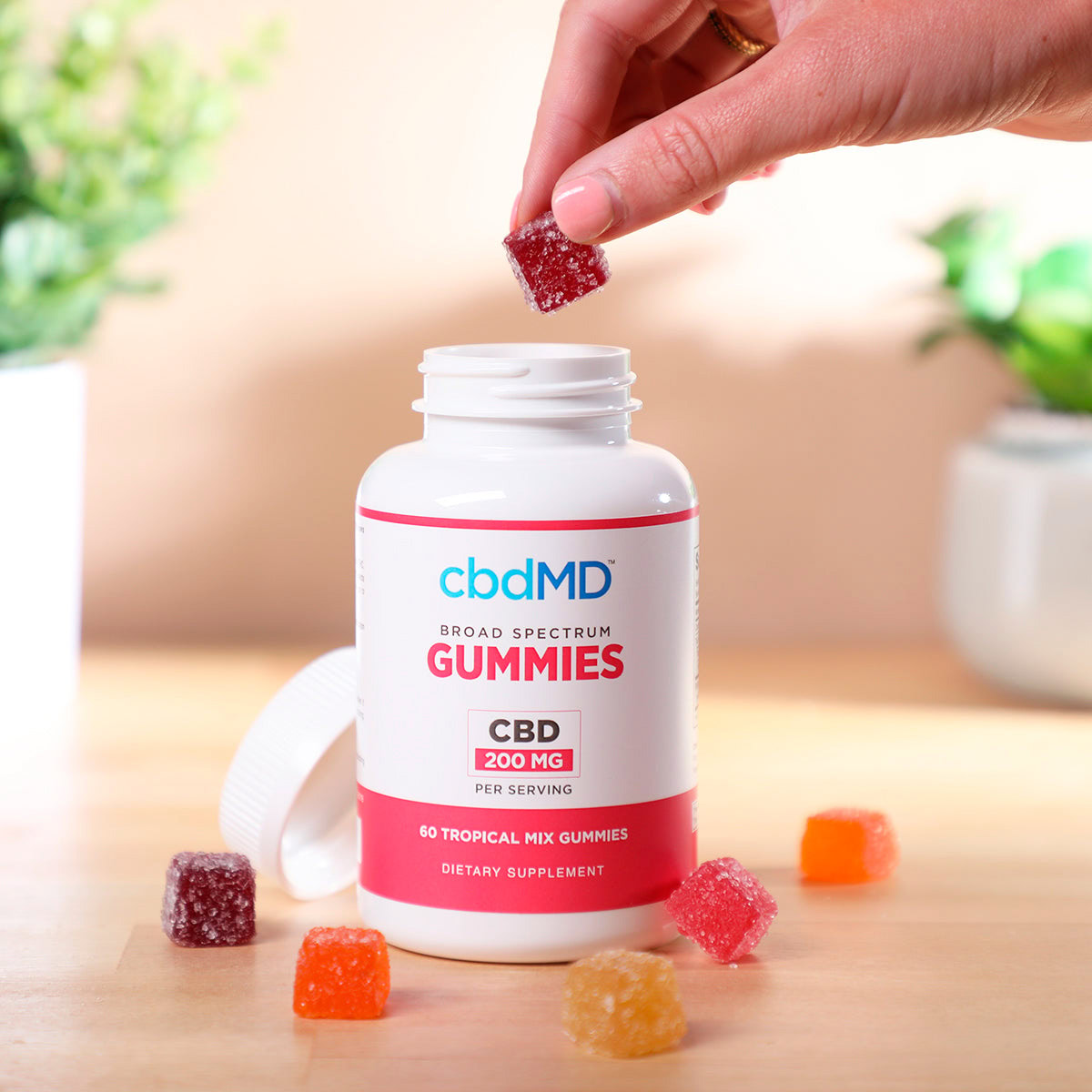 cbdMD, CBD Gummies, Broad Spectrum THC-Free, 60ct, 6000mg CBD