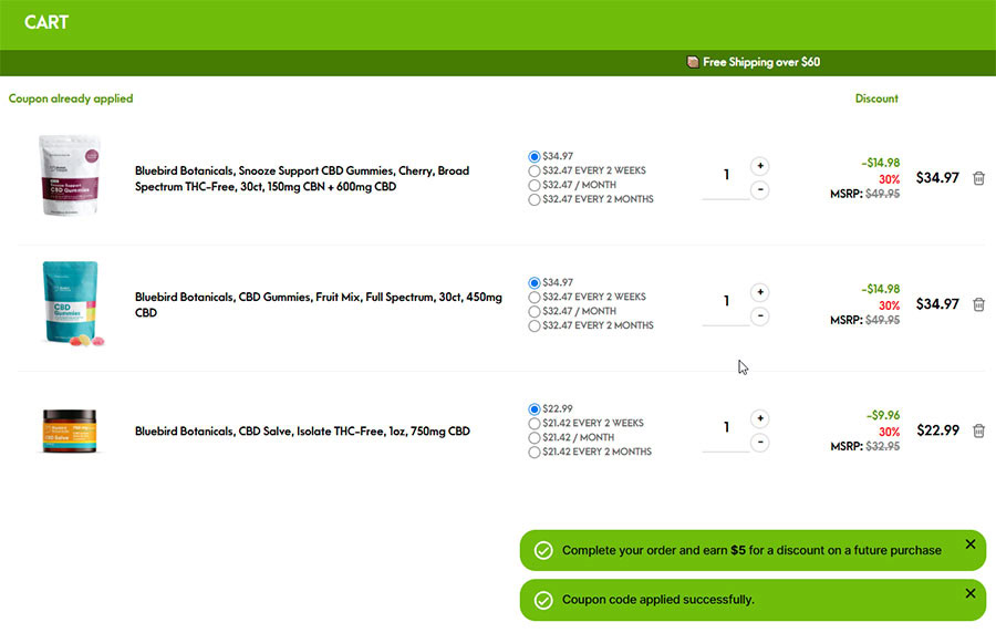How to Apply Bluebird Botanicals Coupon Codes? Step 5