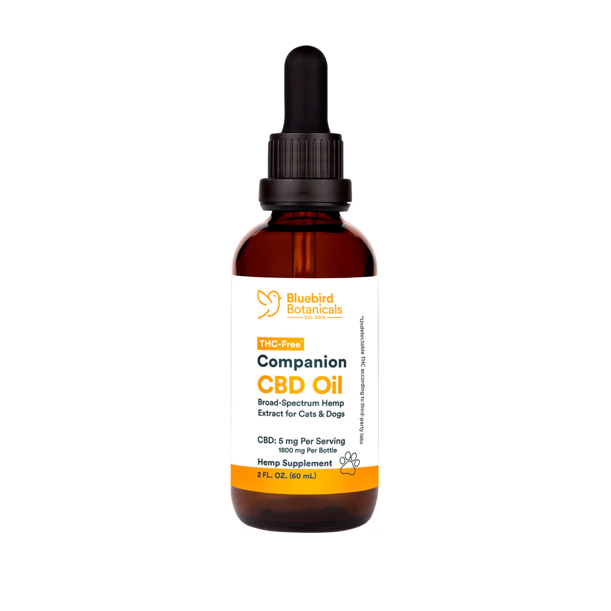 Bluebird Botanicals, Companion CBD Oil for Pets, Broad Spectrum THC-Free, 2fl oz, 1800mg CBD