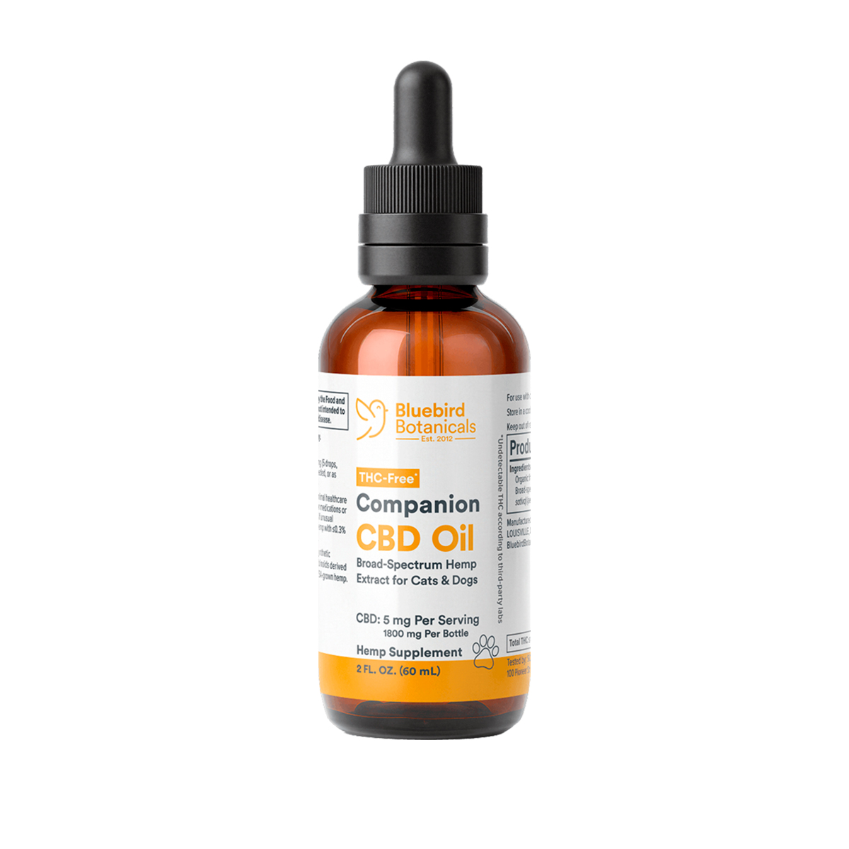 Bluebird Botanicals, Companion CBD Oil for Pets, Broad Spectrum THC-Free, 2fl oz, 1800mg CBD Bluebird Botanicals, Companion CBD Oil for Pets, Broad Spectrum THC-Free, 2fl oz, 1800mg CBD