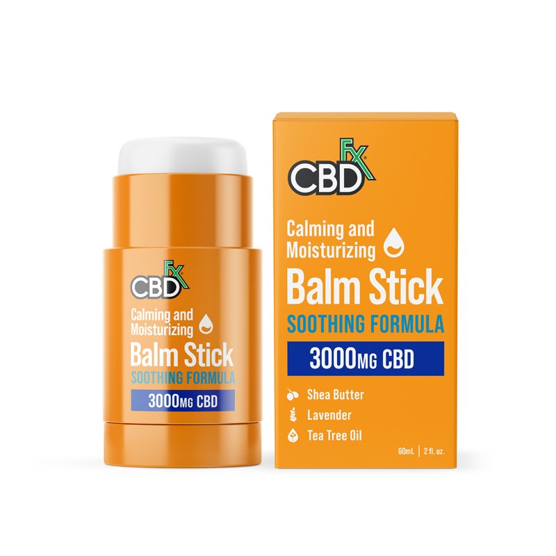 CBDfx, CBD Balm Stick Calming & Moisturizing, Broad Spectrum THC-Free, 2oz, 3000mg CBD 1
